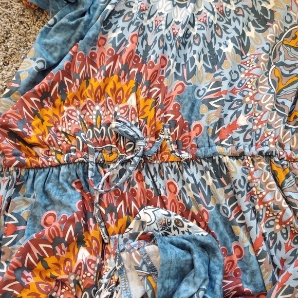 Simier Fariry Boho Women's Hide Belly Blouson Knee Length Dress with Pockets XL. - Picture 6 of 10